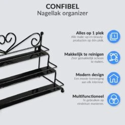 Confibel Nagellak Organizer - Nagellak Flesjes Houder - Essentiële Oliën Organizer - Rek Voor Flesjes - Wanddecoratie - Zwart 21 Confibel Nagellak Organizer - Nagellak Flesjes Houder - Essentiële Oliën Organizer - Rek Voor Flesjes - Wanddecoratie - Zwart -Cosmetica Korting Winkel 1200x1200 2093