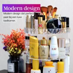 LuZana Make-Up Organizer - Beauty Organizer Voor Make Up - 360° Roterend - Opbergbox - Opbergdoos Cosmetica - Sieradendoos - Nagellak - Lippenstift - Transparant - Cadeautje Voor Vrouw -Cosmetica Korting Winkel 1200x1200 2103