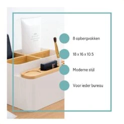 LYVION Make-up En Bureau Organizer - Kunststof En Bamboe -Cosmetica Korting Winkel 1200x1200 2117