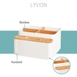 LYVION Make-up En Bureau Organizer - Kunststof En Bamboe -Cosmetica Korting Winkel 1200x1200 2118