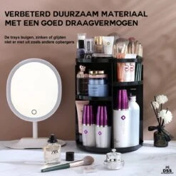 ESSIBLE Make-Up Organizer - 360° Roterend - Opbergbox - Opbergdoos Cosmetica - Sieradendoos - Nagellak - Lippenstift - Zwart 15 ESSIBLE Make-Up Organizer - 360° Roterend - Opbergbox - Opbergdoos Cosmetica - Sieradendoos - Nagellak - Lippenstift - Zwart -Cosmetica Korting Winkel 1200x1200 2129