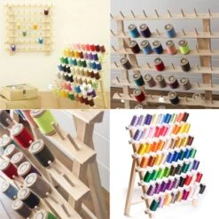Merkloos Houten Naaigaren Rek - 60 Houders Voor Garen - Voor Naaien & Borduren - Opbergrek Staand - 60 Pinnen - Houder - Organizer - Hout -Cosmetica Korting Winkel 1200x1200 2146