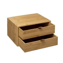 Five® Bamboe Bakjes Met 2 Lades - Hout - Duurzaam - 2 Lades (25 X 14,5 X 20) -Cosmetica Korting Winkel 1200x1200 2162