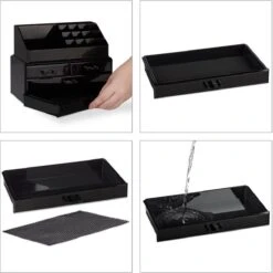 A&K 2in1 Make-up Organizer - 4 Lades Cosmetica Opbergdoos - Kaptafel - Zwart -Cosmetica Korting Winkel 1200x1200 2189