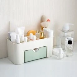 IBright Make-Up Organizer Met Lade - Cosmetica Opbergdoos - Bureau Organizer - Groen -Cosmetica Korting Winkel 1200x1200 2192