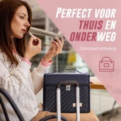 Make Up Koffer En Organizer - Beautycase Met Spiegel - Dames - Cosmetica En Visagie - Zwart -Cosmetica Korting Winkel 1200x1200 2226