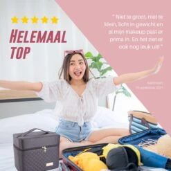 Make Up Koffer En Organizer - Beautycase Met Spiegel - Dames - Cosmetica En Visagie - Zwart -Cosmetica Korting Winkel 1200x1200 2231
