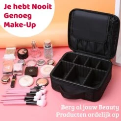 Mmoods Make-up Koffer – Make Up Tas Reizen – Makeup Organizer Verstelbaar -Beautycase Waterdicht – Make-up Tasje Voor Onderweg – Toilettas Voor Cosmetica Zwart -Cosmetica Korting Winkel 1200x1200 2275