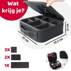 Mmoods Make-up Koffer – Make Up Tas Reizen – Makeup Organizer Verstelbaar -Beautycase Waterdicht – Make-up Tasje Voor Onderweg – Toilettas Voor Cosmetica Zwart -Cosmetica Korting Winkel 1200x1200 2276
