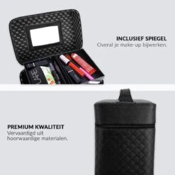 Confibel Make Up Koffer - Uitklapbaar - 5 Opbergbakken - Met Spiegel - Zwart -Cosmetica Korting Winkel 1200x1200 2291