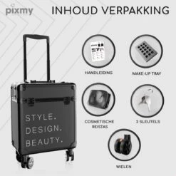 PIXMY® - MT130-S - Make Up Koffer - Cosmetica Koffer - DESIGN -Cosmetica Korting Winkel 1200x1200 2312