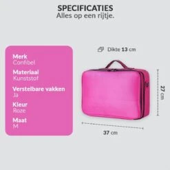 Cosmetica Koffer - Make-up Koffer Met Verstelbare Vakken - Visagie En Nagelstyliste Beauty Koffer - 37x27x13CM - Roze 16 Cosmetica Koffer - Make-up Koffer Met Verstelbare Vakken - Visagie En Nagelstyliste Beauty Koffer - 37x27x13CM - Roze -Cosmetica Korting Winkel 1200x1200 2325