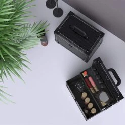 Make Up Koffer- Make Up Organizer- Beautycase -zwart -Make-upkoffer- Multifunctionele Koffer- Make-upkoffer- Sieradenkoffer- Kapperskoffer- Afneembare Schouderriem- Klassieke Zwarte Beautycase -Cosmetica Korting Winkel 1200x1200 2340
