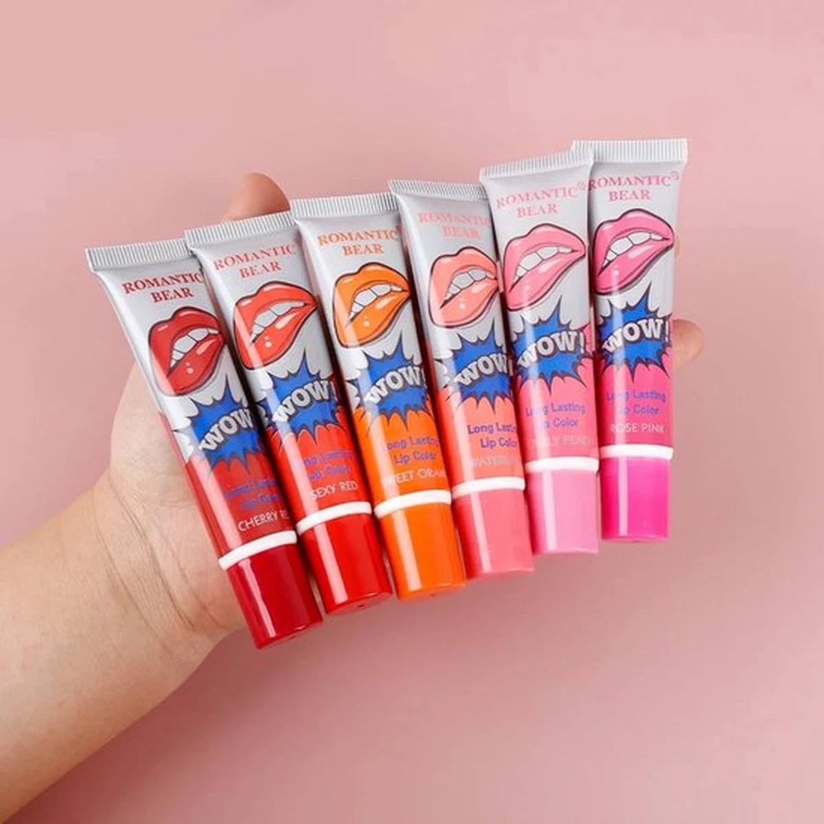 New Romantic Bear Peel Off Liquid Lipstick Waterproof - Langdurig Lipgloss - SEXY RED 6 New Romantic Bear Peel Off Liquid Lipstick Waterproof - Langdurig Lipgloss - SEXY RED - Afbeelding 4