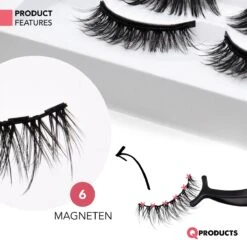 Qproducts Magnetische Wimpers - Nepwimpers - Wimperset Van 10 Wimpers 4 Eyeliners En Pincet - Inclusief Wimper Bewaardoos Met Ingebouwd Spiegeltje - Magneet Wimpers - Magnetic Lashes -Cosmetica Korting Winkel 1200x1200 849
