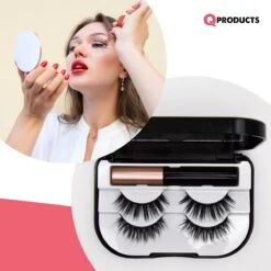 Qproducts Magnetische Wimpers - Nepwimpers - Wimperset Van 10 Wimpers 4 Eyeliners En Pincet - Inclusief Wimper Bewaardoos Met Ingebouwd Spiegeltje - Magneet Wimpers - Magnetic Lashes -Cosmetica Korting Winkel 1200x1200 851