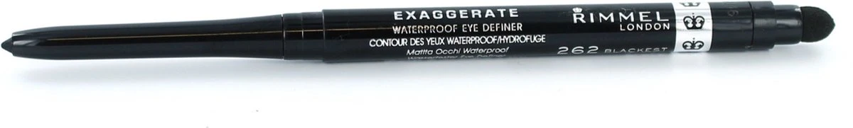 Rimmel London Rimmel Exaggerate Waterproof Eye Definer - 262 Blackest Black 8 Rimmel London Rimmel Exaggerate Waterproof Eye Definer - 262 Blackest Black - Afbeelding 6