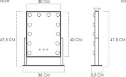 United Entertainment - Hollywood Spiegel Met 12 LEDs - 36x47,5 Cm - Wit -Cosmetica Korting Winkel 1200x739 1