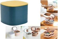 Borvat® | Organizer Juwelen | Sieraden | Make-up | Met Spiegel | Kunststof | Jewellery Box | Opberg Doosje Sieraden | Sieraden Opbergen | Reisetui Sieraden -Cosmetica Korting Winkel 1200x807 4