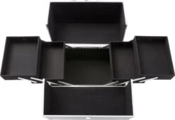 AREBOS Cosmetica Koffer - Beauty Case - Cosmetica Trolley - 15 L - Zilber -Cosmetica Korting Winkel 1200x826 3