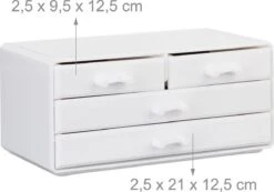 A&K 2in1 Make-up Organizer - 4 Lades Cosmetica Opbergdoos - Kaptafel - Wit 17 A&K 2in1 Make-up Organizer - 4 Lades Cosmetica Opbergdoos - Kaptafel - Wit -Cosmetica Korting Winkel 1200x839 6