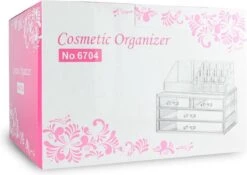 Relaxdays Make-up Organizer - Tweedelig - Cosmetica Opbergdoos - Transparant -Cosmetica Korting Winkel 1200x852 4