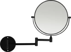 LYVION Make-up Spiegel - Scheerspiegel - Vergrootspiegel - 2 Spiegels - Voor Aan De Wand - Uitklapbaar - Verstelbaar - Cosmeticaspiegel - Dubbelzijdig - RVS - Zwart -Cosmetica Korting Winkel 1200x869 2