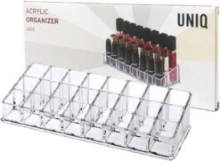UNIQ Make-up Organizer 24 Vakken (U302) - Lippenstift Organizer - Nagellak - Make-up Kwasten - Transparant -Cosmetica Korting Winkel 1200x878 3