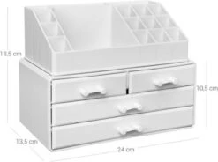 Nancy's Cutler Make-Up Organizer - Make-Up Opslag - 4 Lades - Open Vakken - Wit - Acryl - 24 X 13.5 X 18.5 Cm 12 Nancy's Cutler Make-Up Organizer - Make-Up Opslag - 4 Lades - Open Vakken - Wit - Acryl - 24 X 13.5 X 18.5 Cm -Cosmetica Korting Winkel 1200x893 1