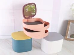 Borvat® | Organizer Juwelen | Sieraden | Make-up | Met Spiegel | Kunststof | Jewellery Box | Opberg Doosje Sieraden | Sieraden Opbergen | Reisetui Sieraden -Cosmetica Korting Winkel 1200x898 3