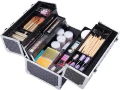 Make-upkoffer, Kapperskoffer, Cosmeticakoffer, Lege Nagelkoffer, Multikoffer, Afsluitbaar Voor Nageldesign/massageolie/fotoapparatuur, 34,7 X 22,2 X 25 Cm HMTM-YAHEE-411176 -Cosmetica Korting Winkel 1200x898 6