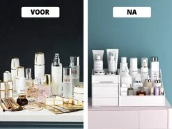 Make-Up Organizer - Cosmetica - Opbergdoos - Wit - Nagellak - Creme - Sieraden - Pennenbakje - Bureau - Organizers - Make Up -Cosmetica Korting Winkel 1200x901 11