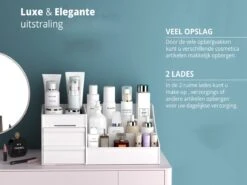 Make-Up Organizer - Cosmetica - Opbergdoos - Wit - Nagellak - Creme - Sieraden - Pennenbakje - Bureau - Organizers - Make Up -Cosmetica Korting Winkel 1200x901 12