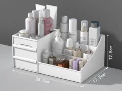 Make-Up Organizer - Cosmetica - Opbergdoos - Wit - Nagellak - Creme - Sieraden - Pennenbakje - Bureau - Organizers - Make Up -Cosmetica Korting Winkel 1200x901 14