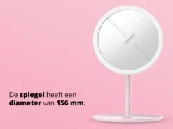 Make Up Spiegel Met LED Verlichting - Cosmetica - Dimbaar - Dimfunctie - Oplaadbaar - USB - Cadeau - Vakantie - Wit -Cosmetica Korting Winkel 1200x901 8