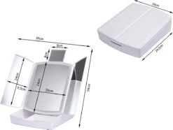 Merkloos Make-up Organizer Met Spiegel En LED Van METU-Online - Make Up Opberger - Make Up Spiegel Met Led Lamp - Makeup Opbergdoos - Make-up Spiegel Wit - Make Up Spiegel Met Verlichting En Usb - Make Up Koffer - Make Up Tafel - Make Up Organizer -Cosmetica Korting Winkel 1200x903 4