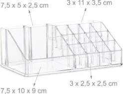 Relaxdays Make-up Organizer - Tweedelig - Cosmetica Opbergdoos - Transparant -Cosmetica Korting Winkel 1200x918 2