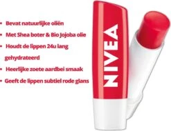 Nivea - Labello Strawberry Shine Lippenbalsem - 5,5 Ml Stick - Lipbalsem - Lipbalm - Lipverzorging - Verrijkt Met Shea Boter En Bio Jojoba Olie -Cosmetica Korting Winkel 1200x922