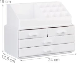 A&K 2in1 Make-up Organizer - 4 Lades Cosmetica Opbergdoos - Kaptafel - Wit 18 A&K 2in1 Make-up Organizer - 4 Lades Cosmetica Opbergdoos - Kaptafel - Wit -Cosmetica Korting Winkel 1200x975 3