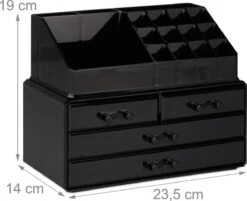 Relaxdays Make-up Organizer - Sieradendoosje - Cosmetica - Zwart -Cosmetica Korting Winkel 1200x978 2