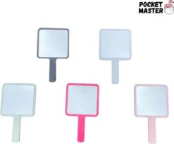 PocketMaster® Make-Up Spiegel / Handspiegel Met Handvat - Licht Roze - Klein - Compact - Handzaam - 8,0 X 8,0 Cm Spiegeloppervlak -Cosmetica Korting Winkel 1200x997 5