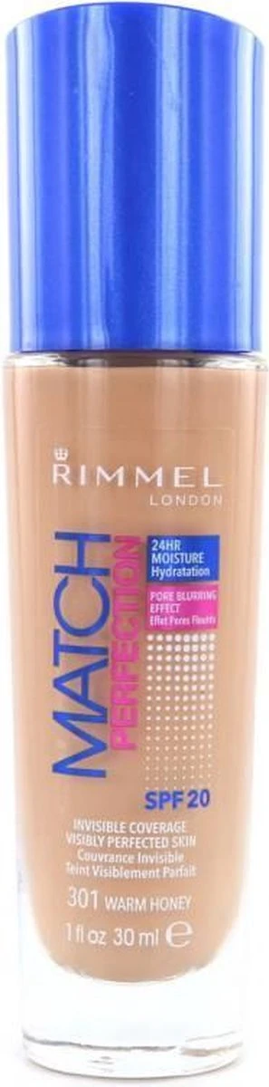 Rimmel London Match Perfection Foundation 301 Warm Honey 11 Rimmel London Match Perfection Foundation 301 Warm Honey - Afbeelding 9