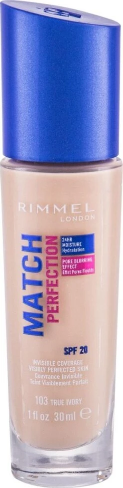 Rimmel London Match Perfection Foundation 103 True Ivory -Cosmetica Korting Winkel 303x1200 4