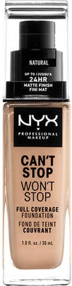 NYX Professional Makeup - Can't Stop Won't Stop Foundation - Natural -Cosmetica Korting Winkel 303x1200 5