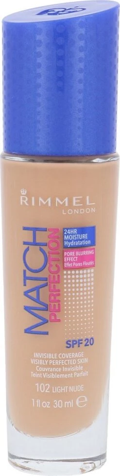 Rimmel London Match Perfection Foundation 102 Light Nude -Cosmetica Korting Winkel 305x1200 3