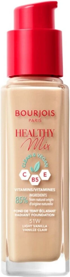 Bourjois Healthy Mix Clean Vegan Foundation 051 Light Vanilla -Cosmetica Korting Winkel 305x1200 5