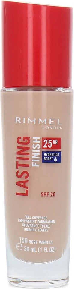 Rimmel London Lasting Finish Foundation - 150 Rose Vanilla -Cosmetica Korting Winkel 307x1200 2