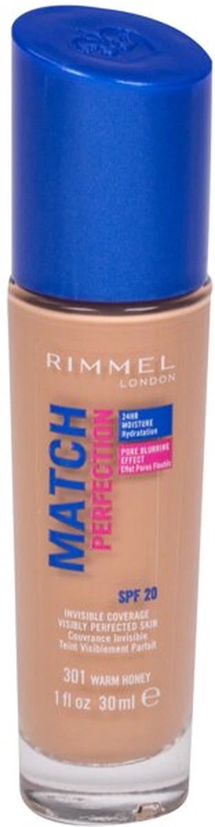 Rimmel London Match Perfection Foundation 301 Warm Honey 19 Rimmel London Match Perfection Foundation 301 Warm Honey - Afbeelding 17