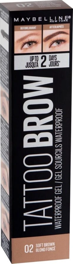 Maybelline Tattoo Brow Waterproof Wenkbrauwgel - 02 Soft Brown -Cosmetica Korting Winkel 331x1200 5