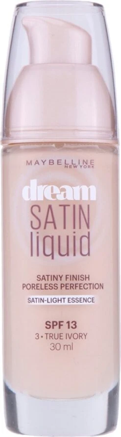 Maybelline Dream Satin Liquid Foundation - 03 True Ivory -Cosmetica Korting Winkel 334x1200 2